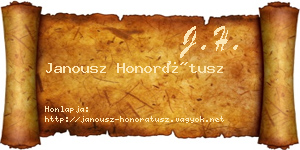 Janousz Honorátusz névjegykártya